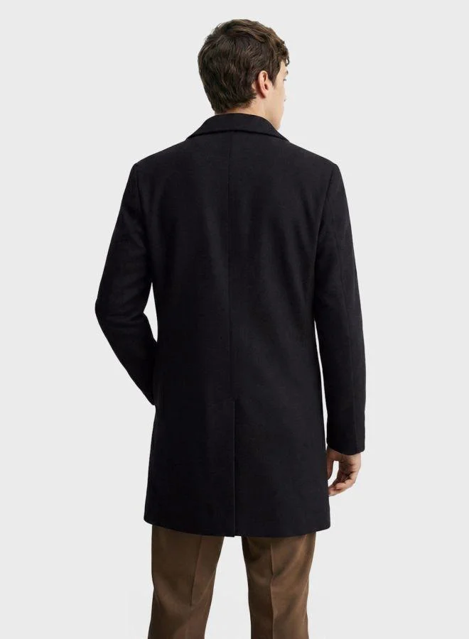 ذا انديان كراج كو Men Regular Fit Solid V-Neck Full Sleeves Trench Coat